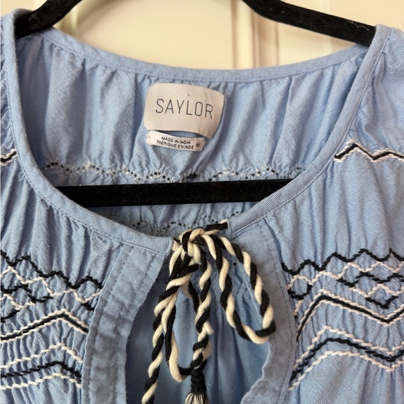 SAYLOR Light Blue Embroidered Blouse - Picture 2 of 6